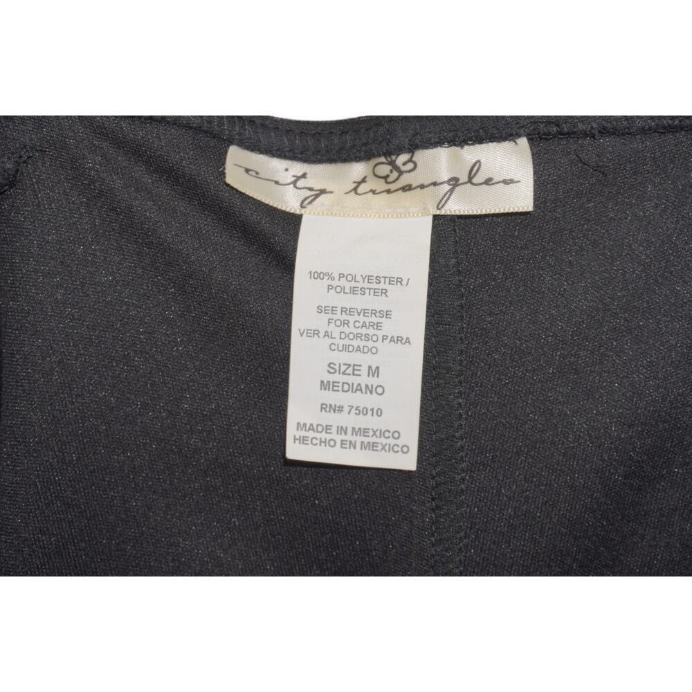 City Triangles Black Chiffon Fit & Flare Dress w/ Sequin Waistband Size M - Picture 6 of 6